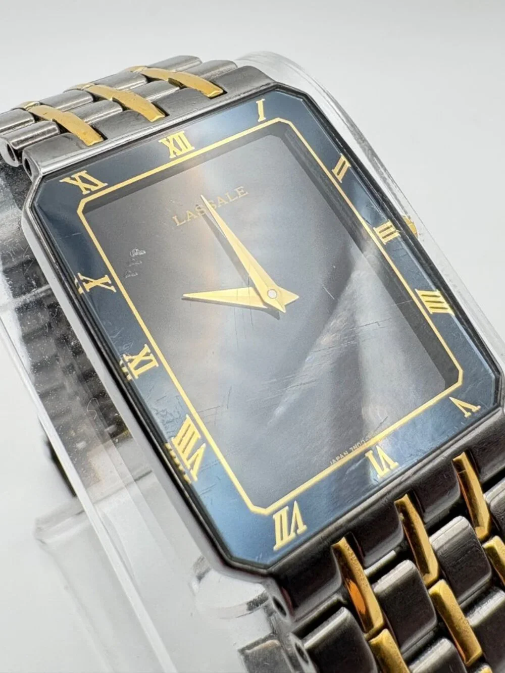 Vintage Seiko Lassale Two Tone Rectangular Quartz Watch Roman Dial New Battery